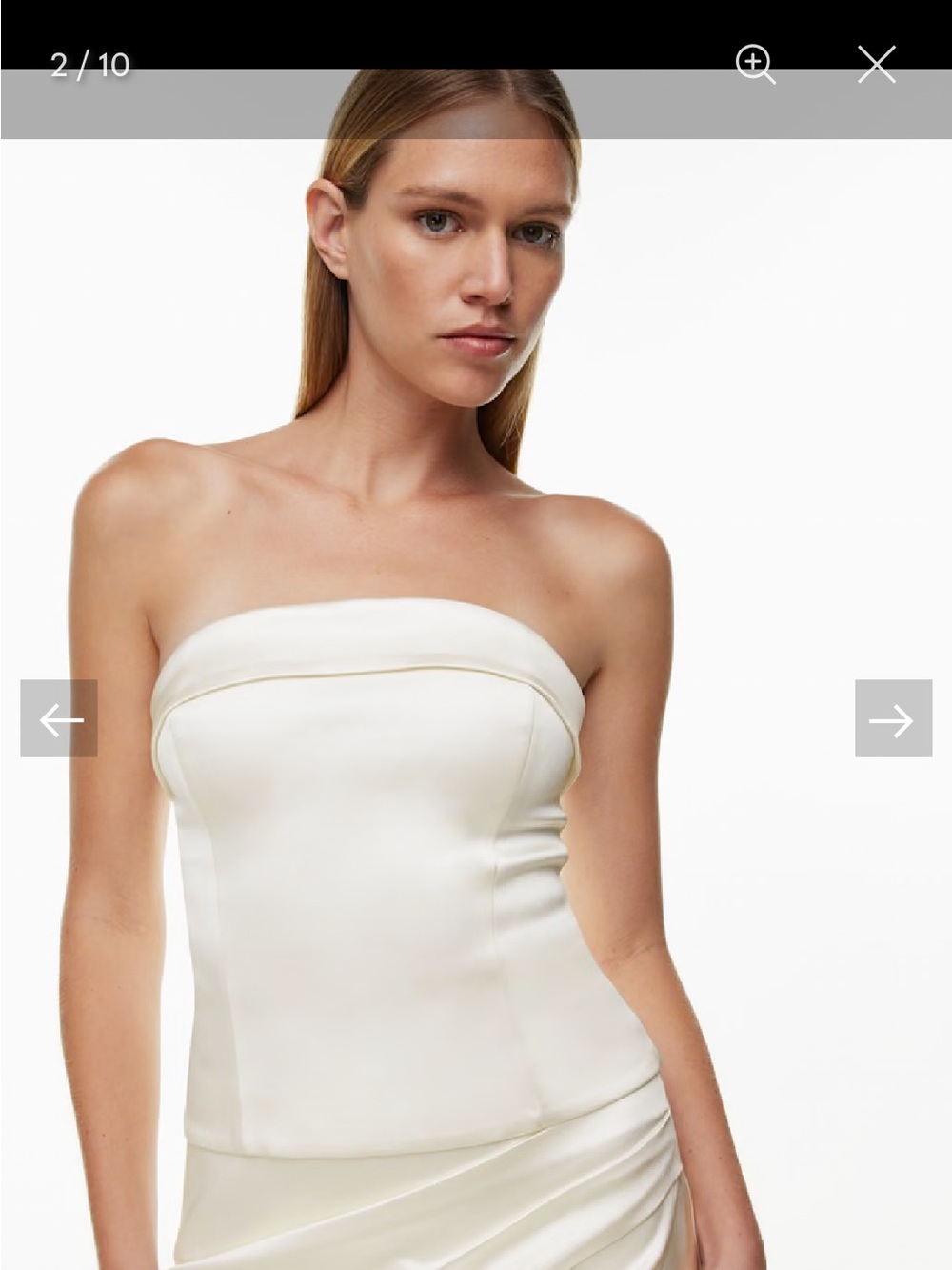 Aritzia TEN Shimmer Satin Bustier